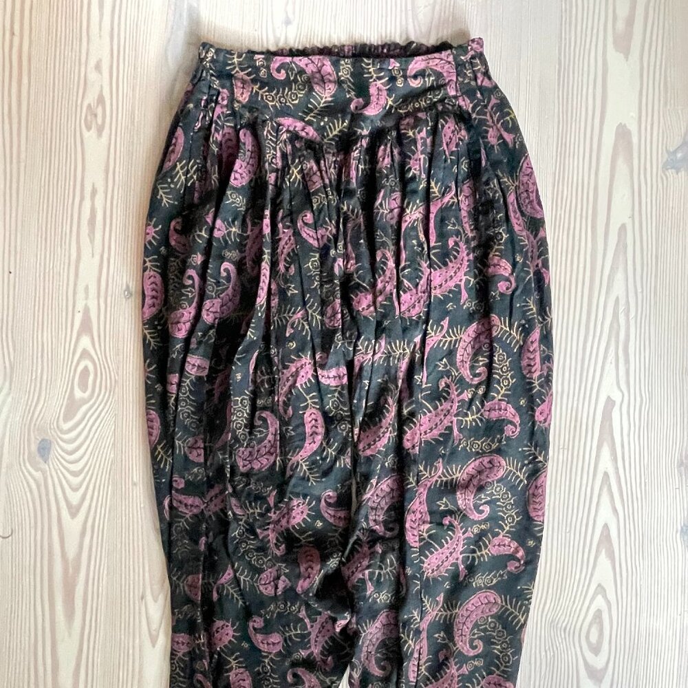 Hand painted / block printed dance yoga pants